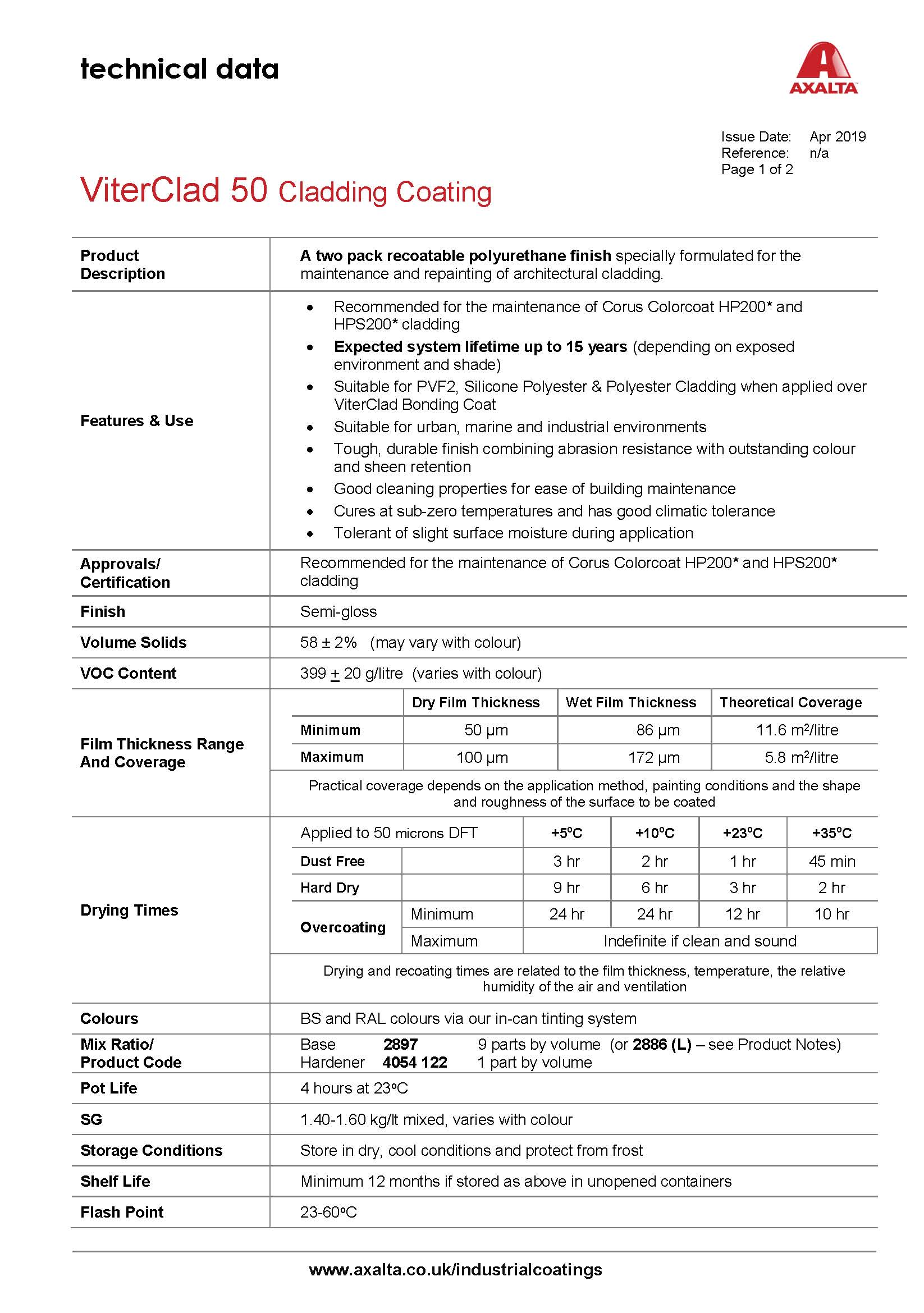 Page One ViterClad Datasheet